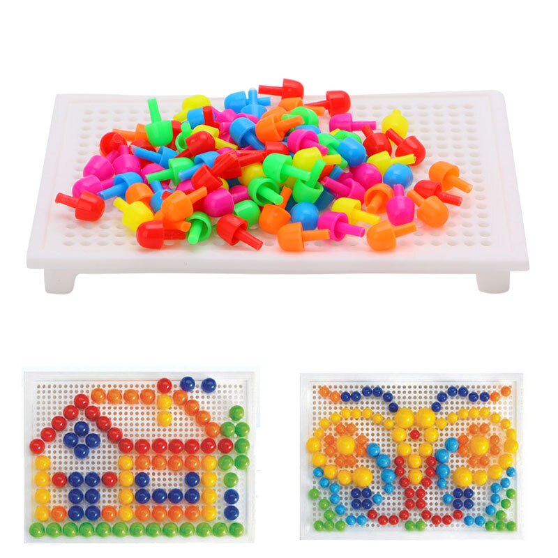 Block Beeds 96Pcs Mushroom Nails Board Block Beads Kit Educati... – Grandado
