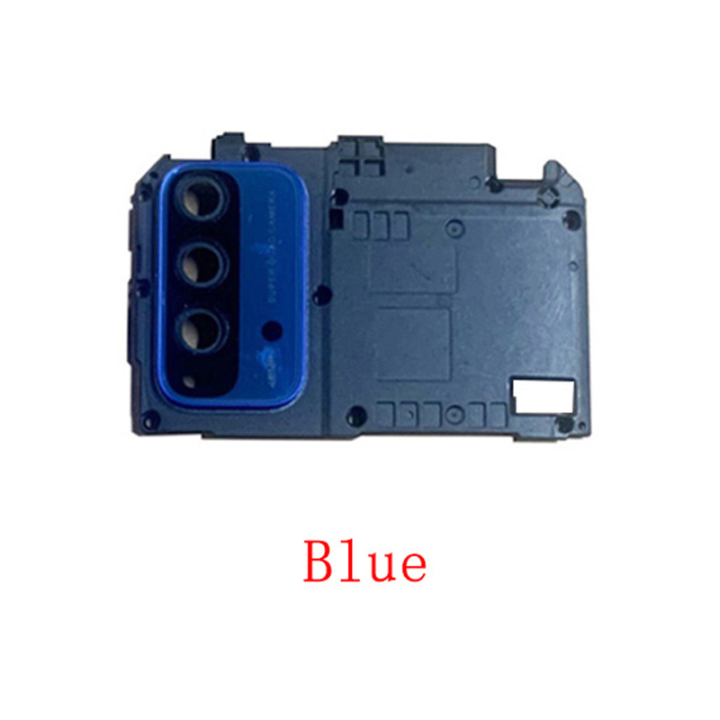 Rear Back Camera Lens with Frame Holder For Xiaomi Redmi 9T Camera Frame Repair Spare Replacement Parts: Blue