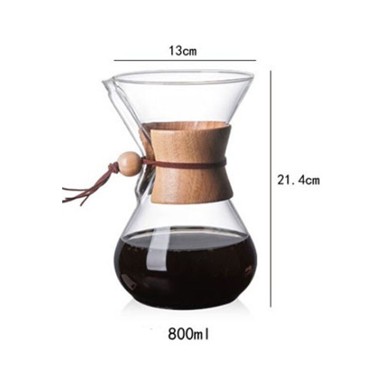 400 Ml 600 Ml 800 Ml Glas Koffiezetapparaat Espresso Potten Machine Met Rvs Filter Hoge Temperatuur slip Thuis: L-Wood Primary Color