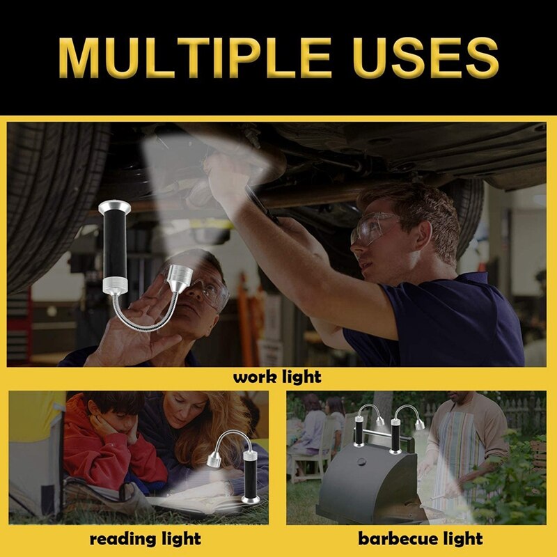 Grill Verlichting Voor Bbq, Outdoor Magnetische Grill Licht 360 Graden Flexibele Zwanenhals, Magnetische Base Led Barbecue Licht