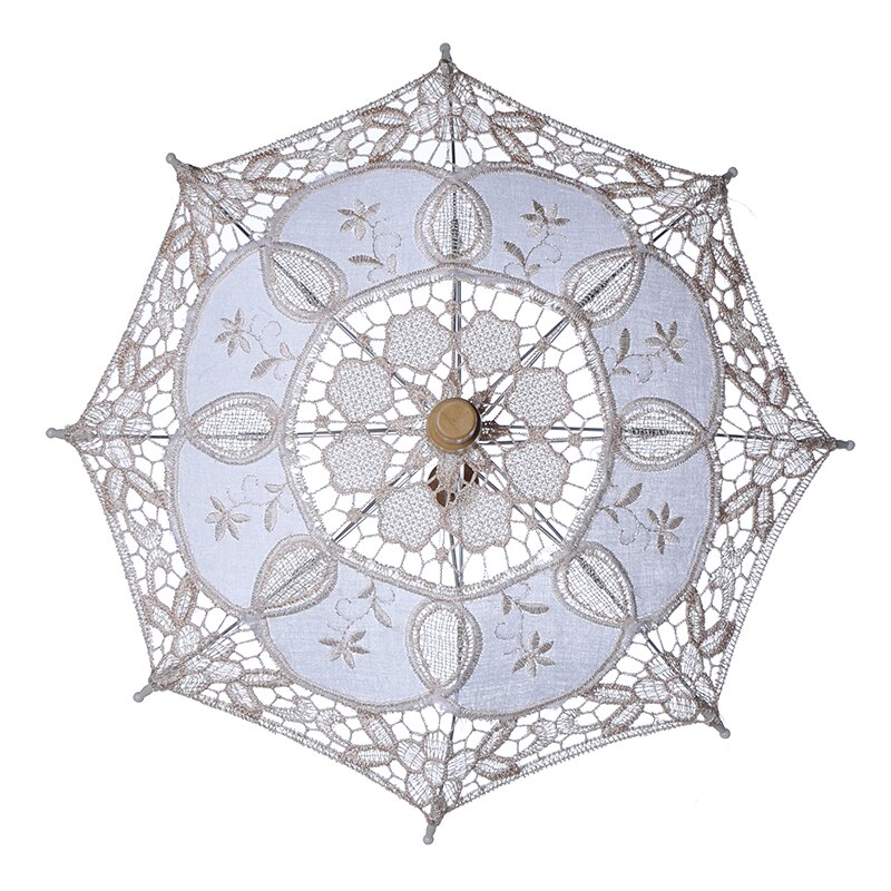 Bridal Umbrellas Wedding Floral Lace Umbrella for Women Romantic White Ivory Embroidery Parasol Umbrella Wedding Supplies D30