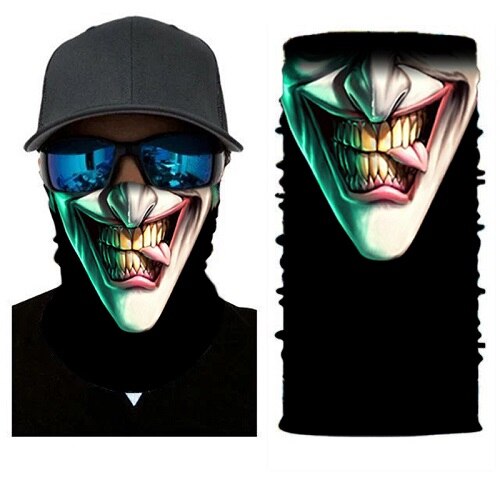 2021 3D czaszki twarze szalik odkryty wielofunkcyjny mężczyźni magia zmienny szyi Tube Snood Bandana cieplej Unisex szaliki obóz turystyczny
