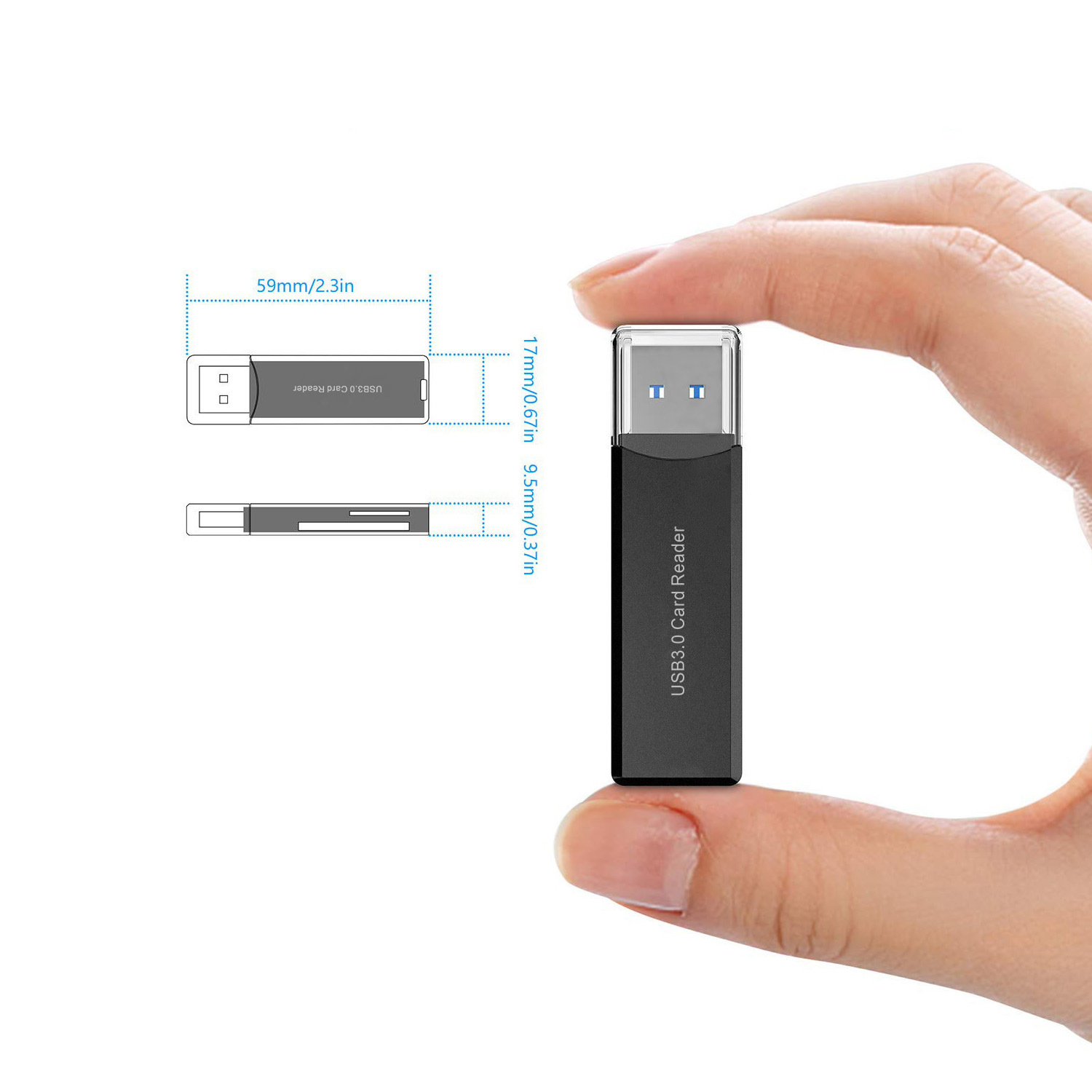 Usb 3.0- kortläsare micro sd hc xc tf mimc rsmmc minneskortskrivare view-adapter dongle led-lampa dator bärbar dator minnesförlängare