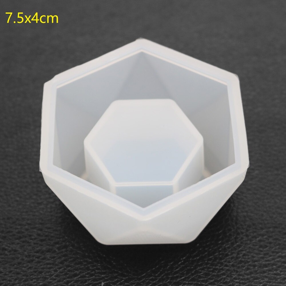 Huit faces multilatérales diamant visage Cube bougie à bricoler soi-même moule à la main aromathérapie bougie Silicone moule: B2