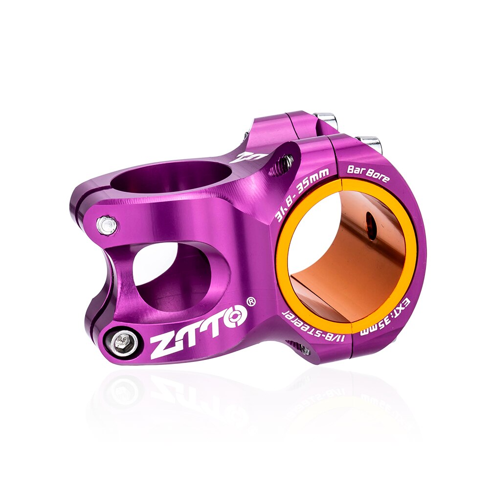 ZTTO MTB Attacco Manubrio CNC IN Lega di ALLUMINIO ad Alta Resistenza Leggero 0 gradi Aumento DH AM Enduro Per 35mm / 31.8 millimetri Manubrio Della Bici: 35mm Purple