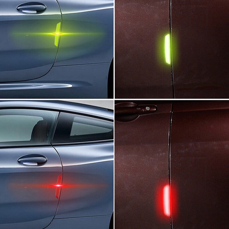 4pc 5 kleuren autodeur reflecterende sticker waarschuwingstape auto reflecterende sticker reflecterende tapes autostyling veiligheid autodecoratie