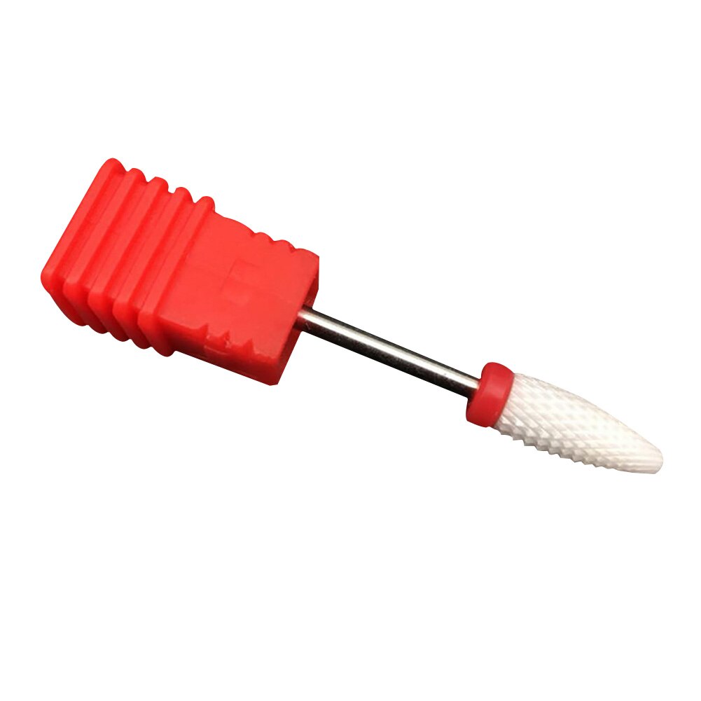 Ceramic Nail Drill Bit Rotate Burr Milling Cutter For Manicure Manicure Nails File Electric Milling Burr Grinder: Red