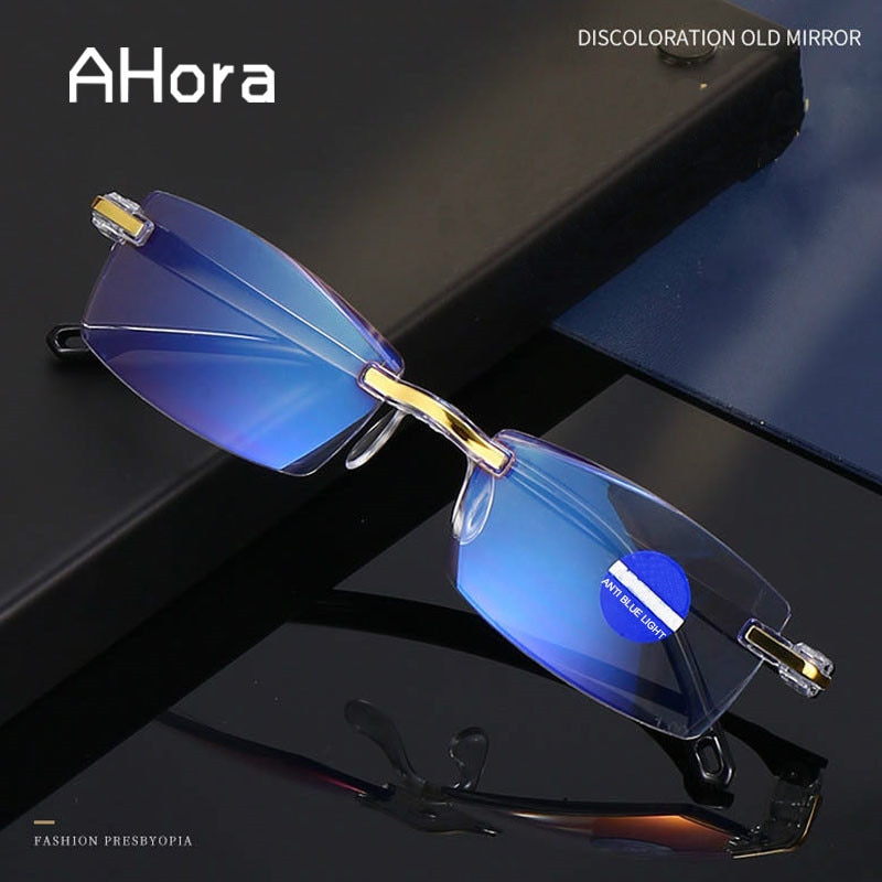 Ahora Anti Blue Light Rimless Computer Glasses Ultralight Men Business Computer Optical Spectacle Googles Eyeglsses Frame Unisex