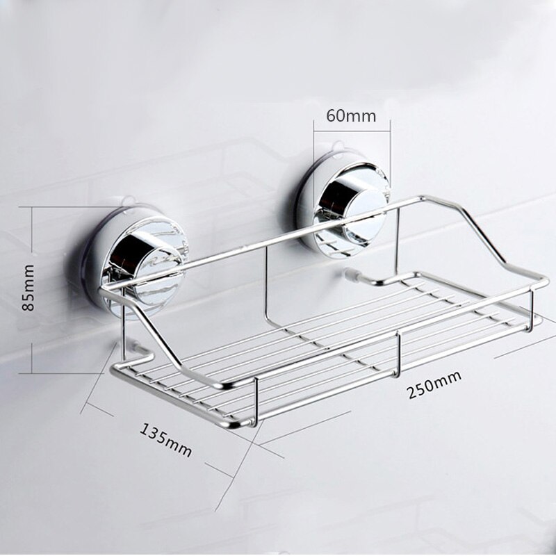 Suction Cup Adhesive Wall Mounted Bathroom shelf Households Rack