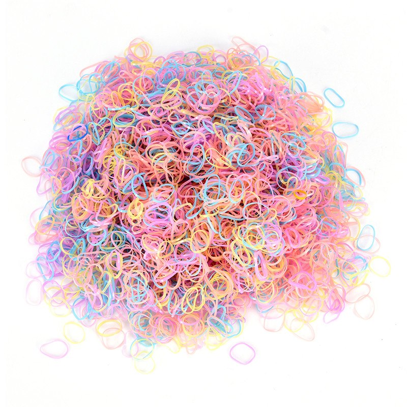 3000 unids/bolsa de sujetadores de pelo de TPU para bebé, bandas de goma elásticas, lazos de goma para niñas, soporte de papelería, suministros de oficina y escuela