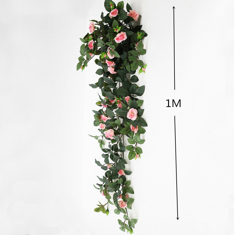 Enredadera de flores artificiales, tira de plantas artificiales, decoración de pared de flores, árbol, enredadera de plástico para el hogar, boda y vacaciones: G