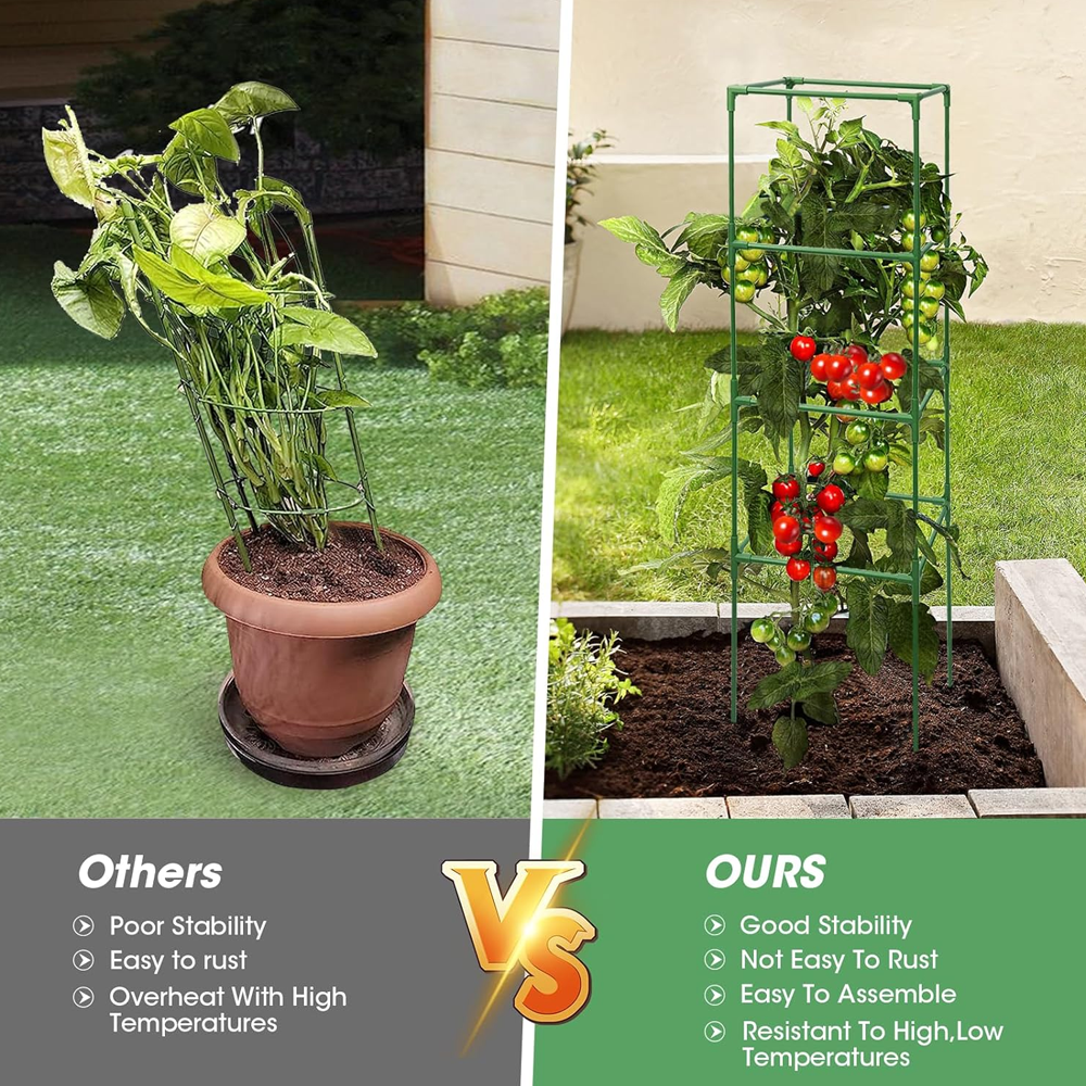 45/90/135/180cm Tomato Cages for Garden,Square Tomato Cage Heavy Duty,Height-Adjustable Tomato Trellis for Raised Garden Bed