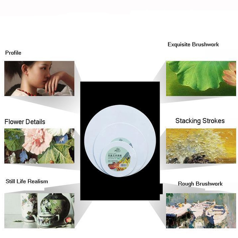 4 sztuk 20/30/40CM farby olejne płyta płótnie okrągłe białe puste rama z płótna farby akrylowe robić malowanie rękodzieło płótno artystyczne malowanie