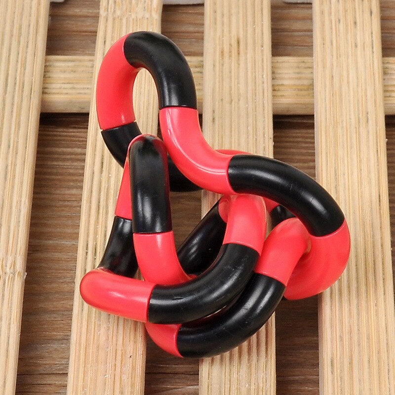 Fidget Anti Stress Speelgoed Twist Volwassen Autisme Decompressie Speelgoed Kinderen Kleurrijke Vervorming Touw Perfect Stress Kid Speelgoed: Red Black