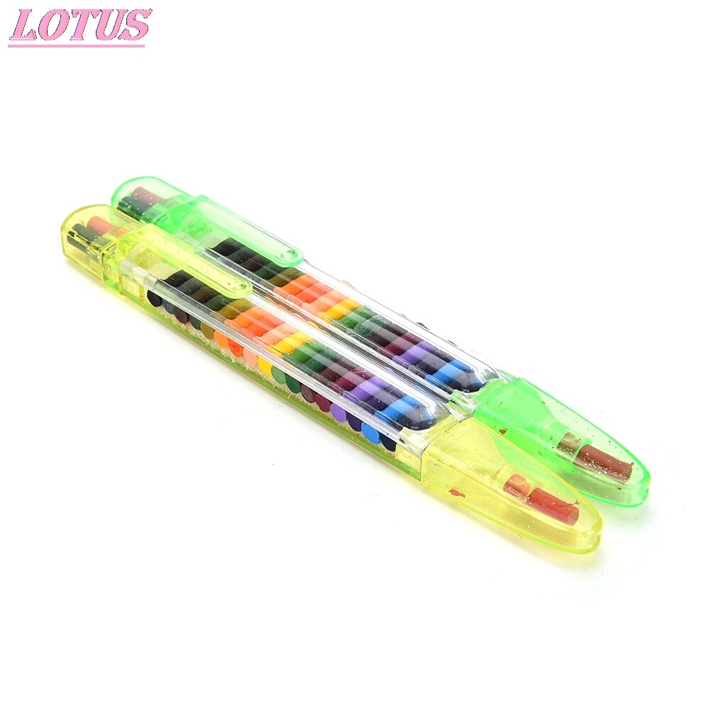 1 Set 20 Kleuren Kleurpotloden Stacker Potloden Tekening Krijt Graffiti Pen Cadeau Voor Kinderen Kids Olie Pastel Kleurpotloden Pen Supply