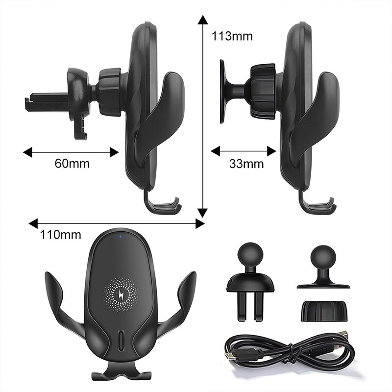 15W Car Wireless Charger Phone Holder Air Vent Gravity Stand Holder for iPhone Samsung Stand QI Fast Wireless Charging