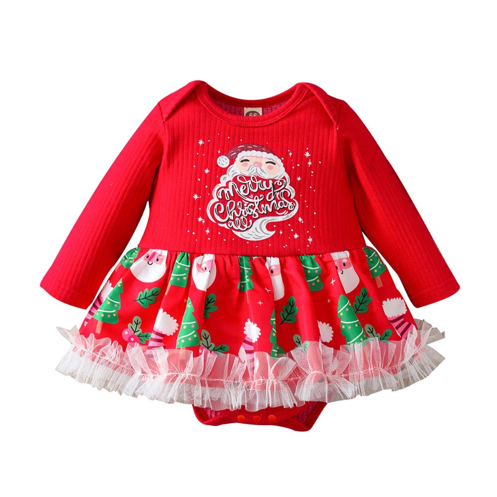 Primeiro natal do bebê recém-nascido menina traje macacão vestido roupas de bebê vestido de ano novo menina bebe roupas crianças vestidos infantis: 02 / 3M
