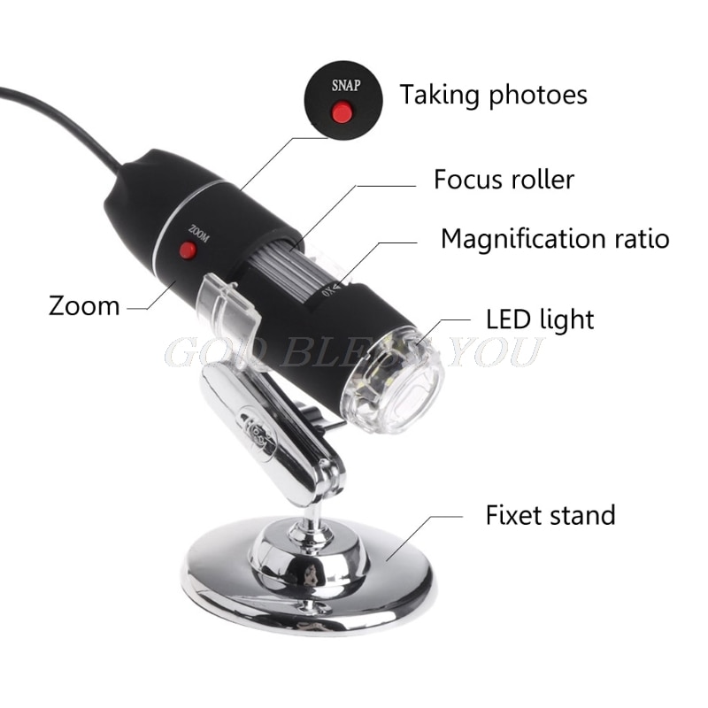 1600X 2MP Zoom Microscope 8 LED USB Digital Handheld Magnifier Endoscope Camera