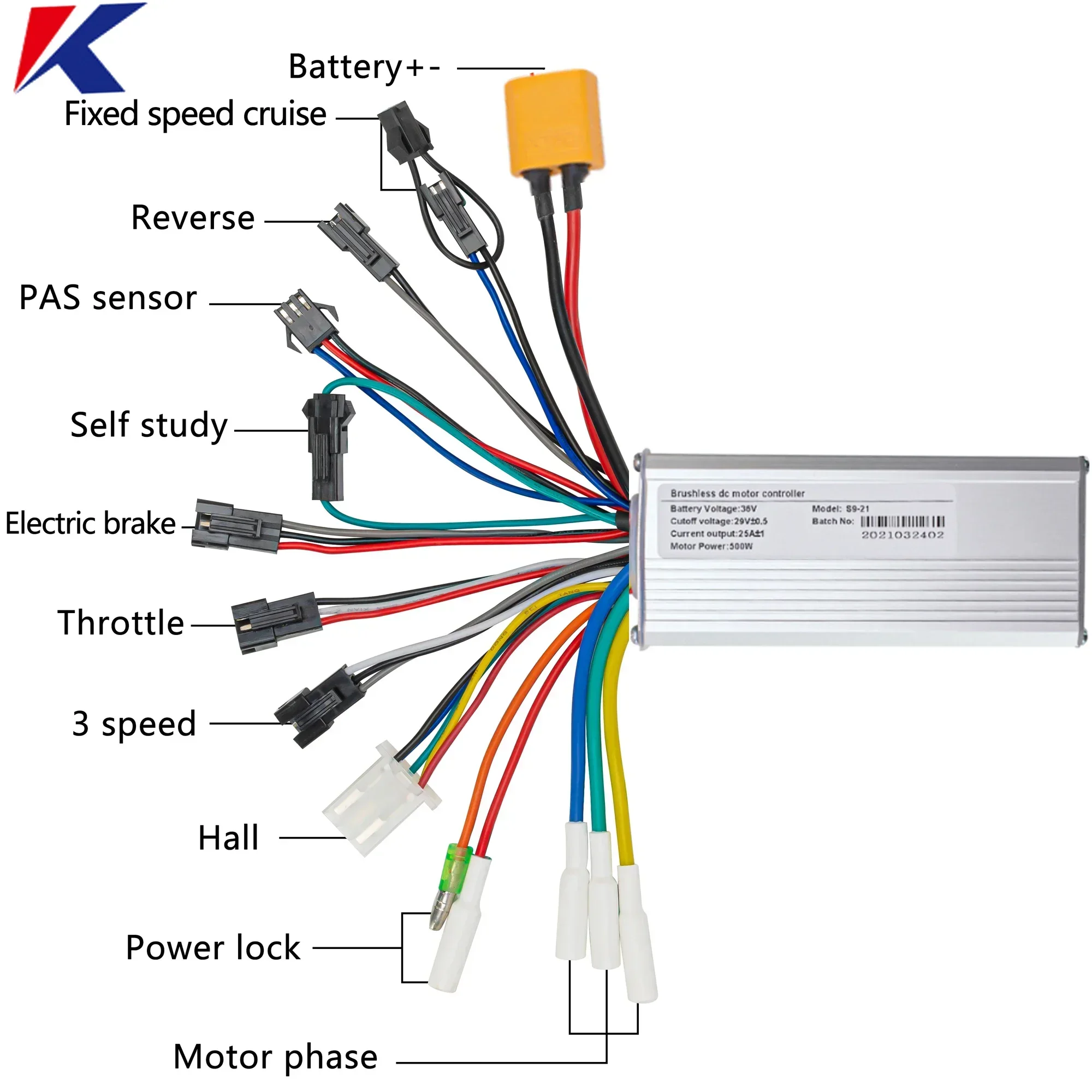 Bicicleta Elektrische Borstelloze Controller 25A 36V 48V 500W 350W Elektrische Scooter BLDC Controller Voor Scooter fiets Accessoires