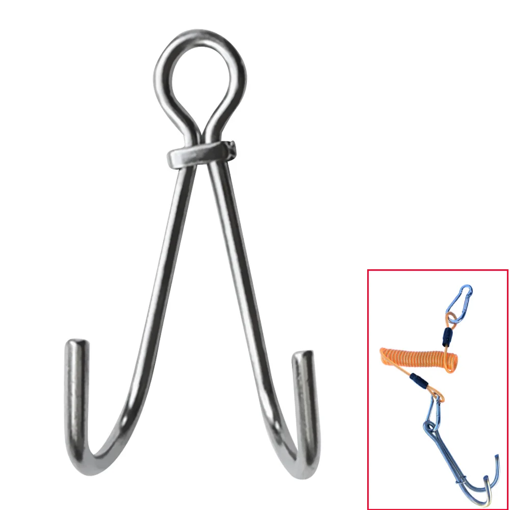 13.5cm Scuba Dive Reef doppio gancio attrezzatura di sicurezza deriva corrente gancio per immersione Kayak canoa attrezzatura Hardware accessorio