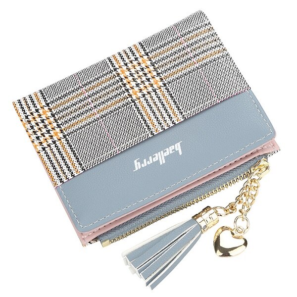 Damesportemonnees kwastje schattige portemonnee leren korte rits portemonnee muntkaarthouder zacht leer telefoonkaart dames clutch: Geel