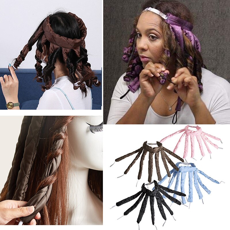 Bigoudis pour cheveux sans chaleur, bigoudis, serre-tête, ruban de soie, ondulation douce, sans chaleur