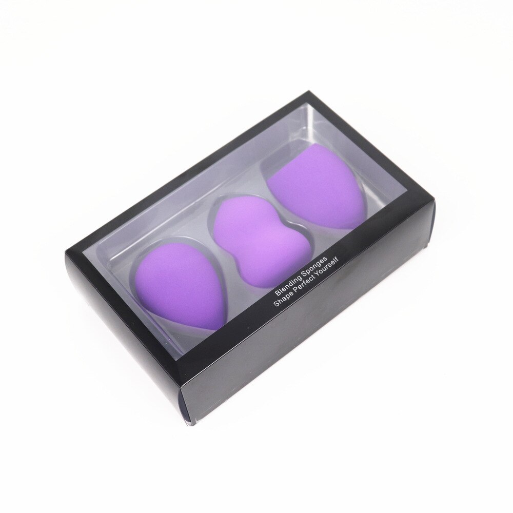 Éponge de maquillage, 3 pièces/boîte grande taille, gourde goutte d'eau, pour mélange de cosmétiques: VIOLET