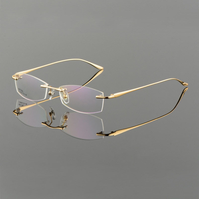 Vazrobe oro gafas montura para gafas de hombre sin montura gafas de hombre para receta ultra ligero de gafas lentes transparentes