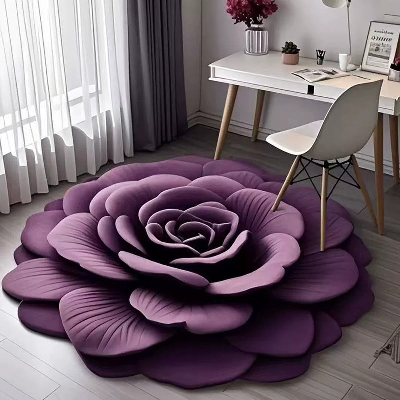 3D Fresh Flower Pattern Door Mats Alien Dirt-resistant Floral Plush & Diatomaceous Earth Floor Mat Bathroom Absorbent Anti-slip