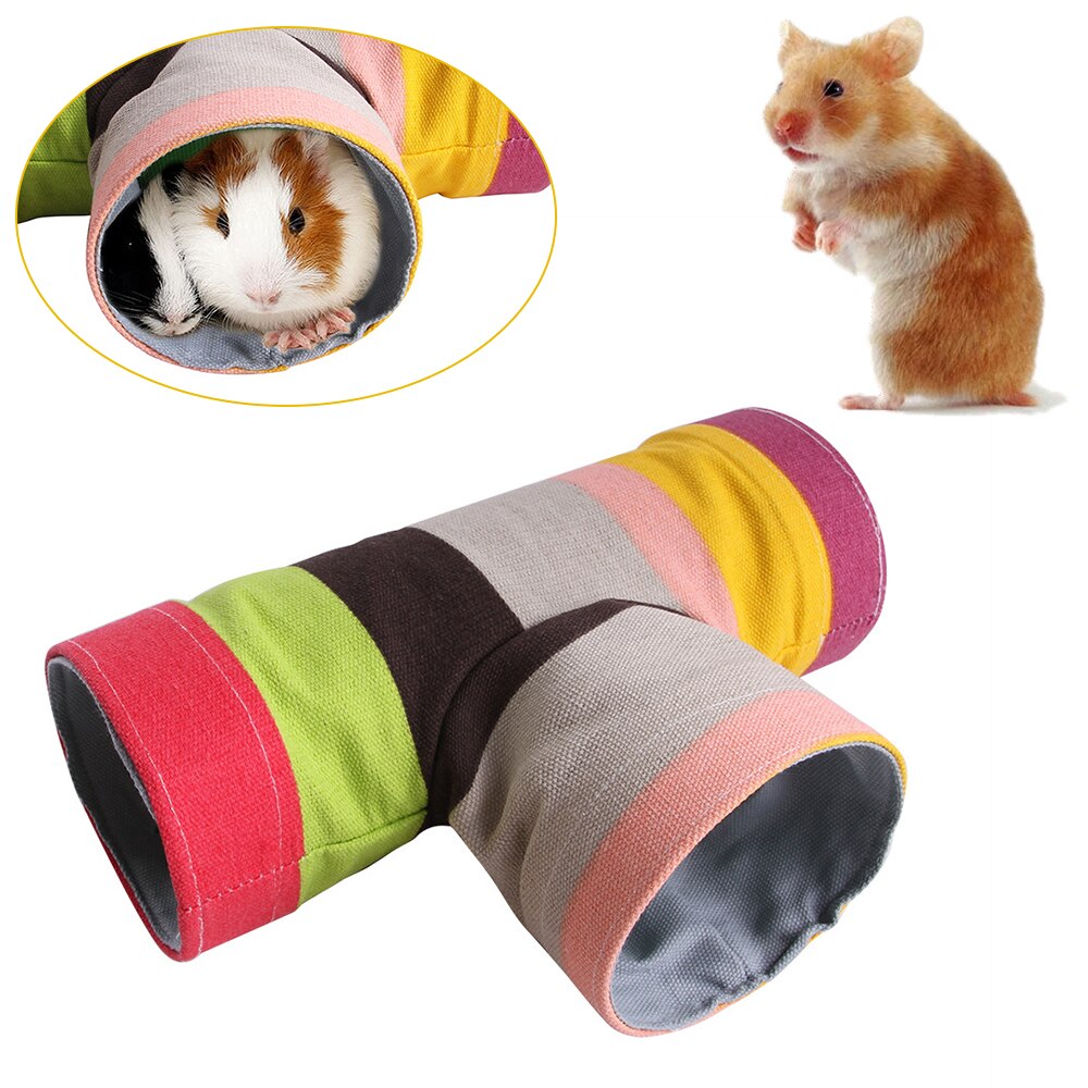Mascotas de juguete Túnel de arco iris conejo enano nido de hamsters Guinea cerdo mascota de ardilla agujero de taladro divertido túnel perforación nido mascota: B