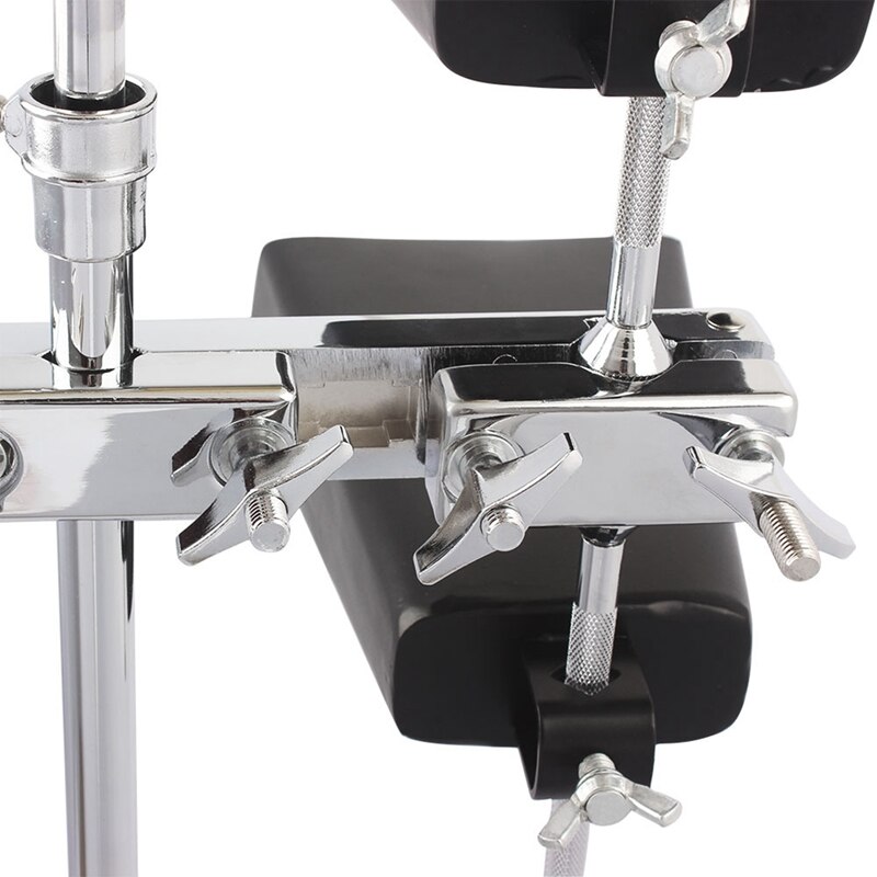 Machine à bruit de cloche de vache de 5 pouces 2 pièces Instrument de Percussion de cloche de vache avec bâton de poignée pour Kit de batterie de Percussion