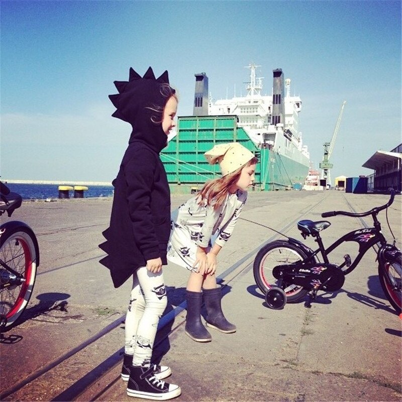 Cartoon dinosaurus capuchon baby rits jas sweatshirts kleding katoen lange mouwen jongens meisjes bovenkleding kostuum baby