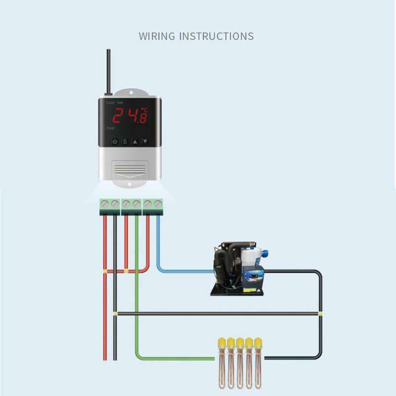 AC 110V 220V DTC-1200 Digital Thermostat Temperature Controller Sensor Heating Cooling for Aquarium