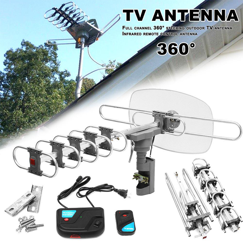 HD Signal Amplifier Outdoor Digital TV Antenna 150 Miles For Full HD 720p1080p 1080I 4K Television Gain Strong Signal