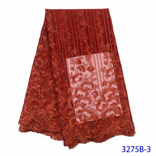 Nigerian Lace Fabrics Embroidered African Lace Fabric For Wedding Dress French Tulle Lace Material YA3275B-7