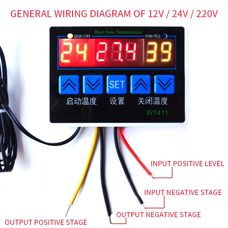 12V 220V LED Digital Temperature Controller Thermostat Thermoregulator Sensor Meter Incubator Fridge Heating Cooling