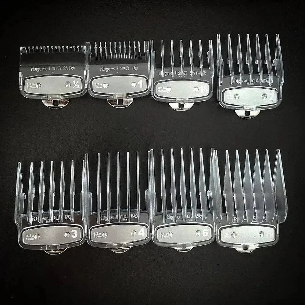 8/10 Stuks Professionele Tondeuse Limiet Gids Kam Voor Wahl Trimmer Universele Kapper Gids Kam Kapsel Tool Clipper limiet Kammen: Beige