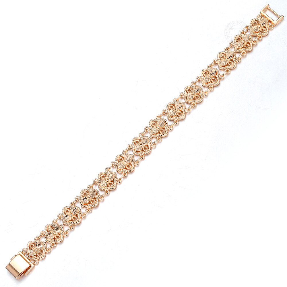 5 arten Frauen Männer Mädchen 585 Rose Gold Armbinde Armreif schneiden aus Geschnitzte Blume Herz Oval Armbinde Ketten Armbänder CBM04