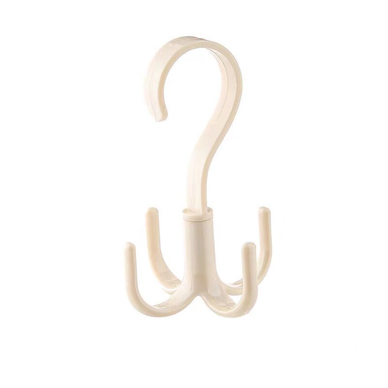 Space Saving Rotated Hanger Hooks Wardrobe Clothes Rack Hanger Organizer Bag Hanger Shoes Belt Scarf Hanging Rack Closet Hanger: WHITE