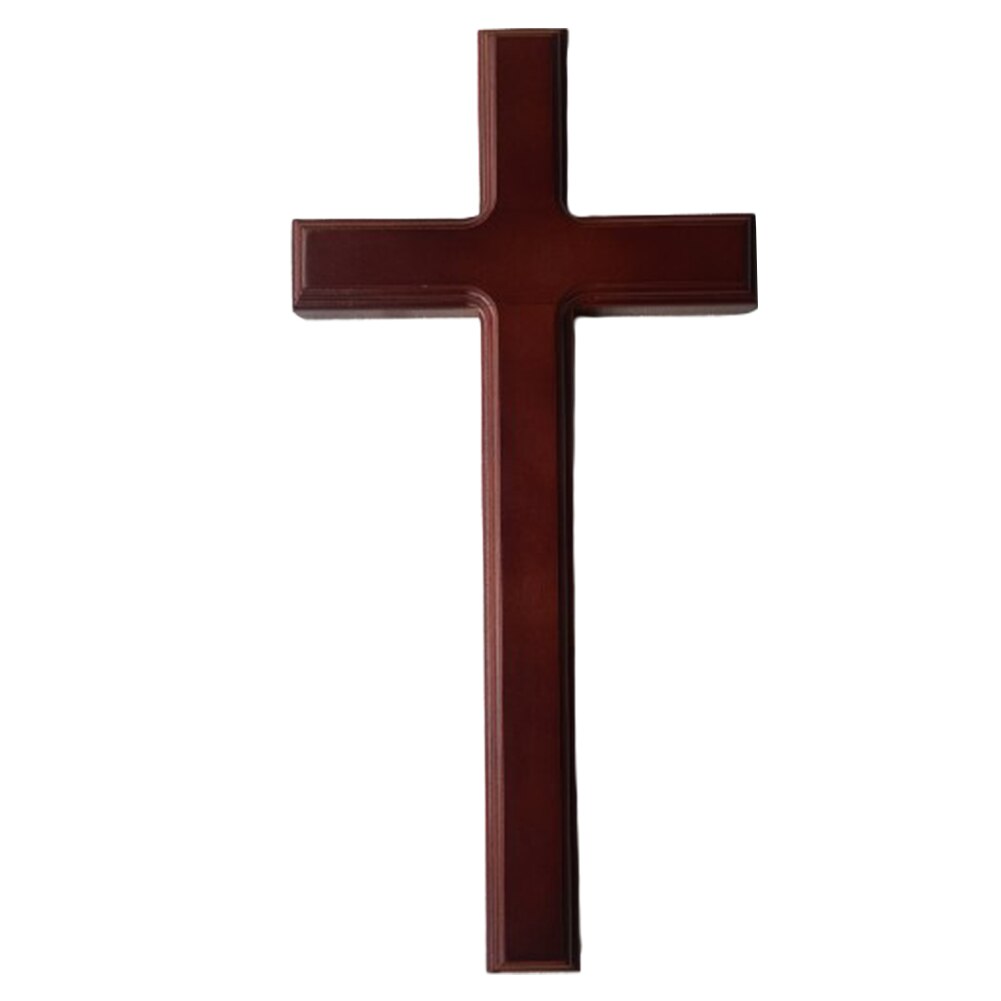 Christian Home Decor Simple 32cm Blessing Craft Church Hanging Ornament Wall Cross Solid Wood Wooden Pendant Jesus