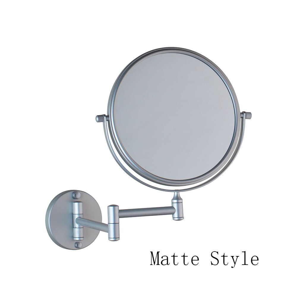Yanksmart badeværelse makeup spejl vægmonteret udvidelig folde stil forfængelighed spejl sundhed skønhed justerbar: Mat sølv