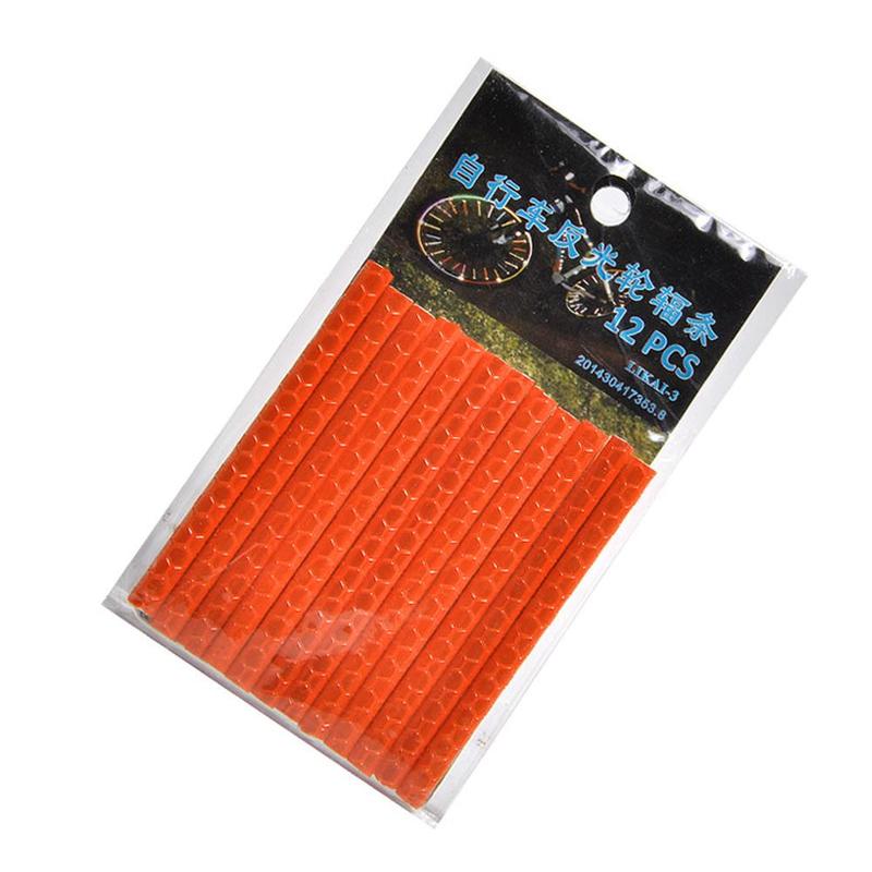 Sykkel sykkel sykling eiker hjul reflektor sikkerhetsfyller strømpe reflekterende  m7 p 2: Oransje