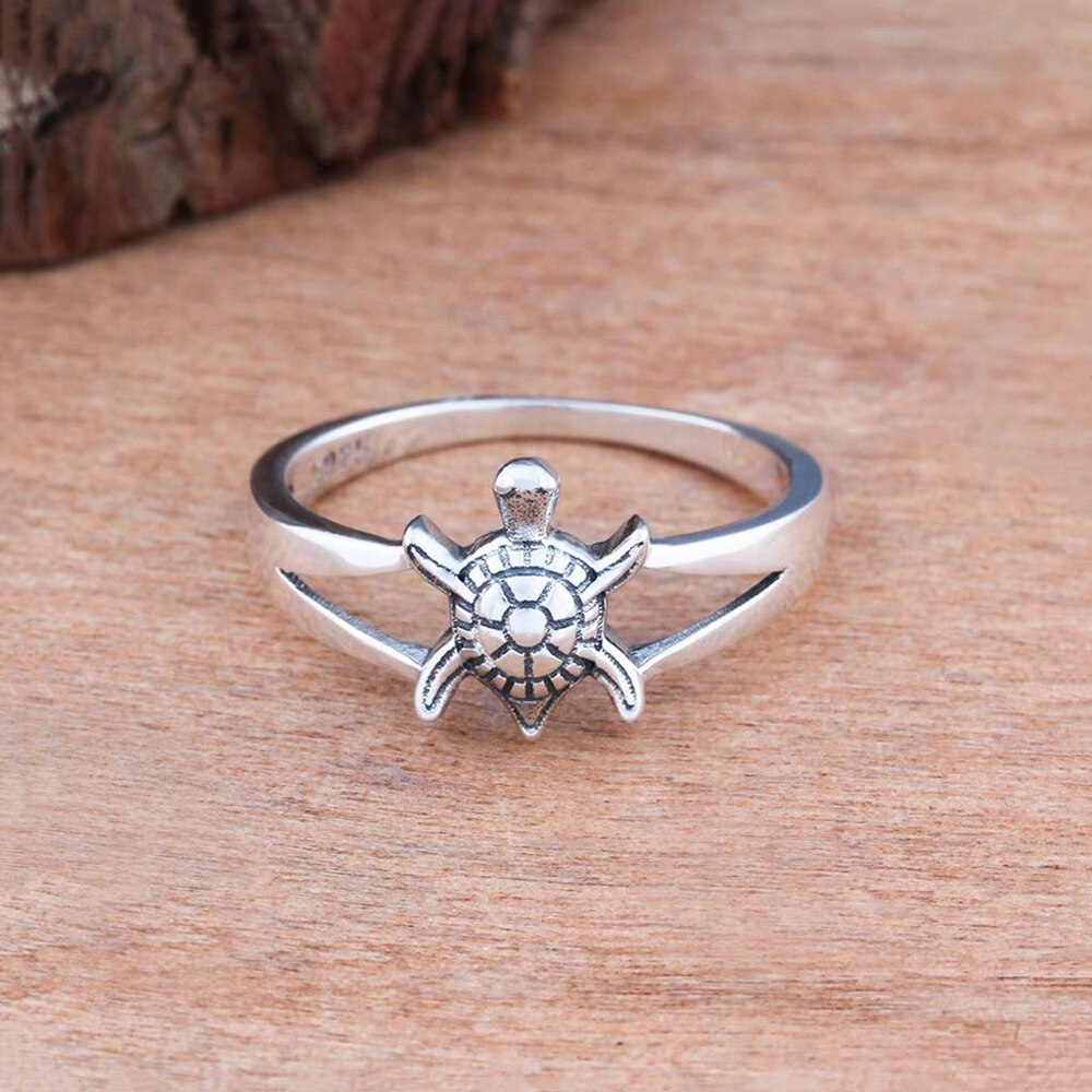 Vintage 3D Kleine Schildpad Vrouwen Ring Leuke Bohemian Trouwringen Voor Vrouwen Anniversary Sieraden Valentijnsdag