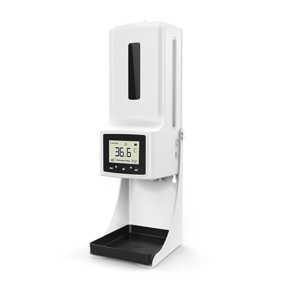 2 in 1 Automatic Soap Dispenser Pump Bathroom Wall Mounted Automatic Hand Sanitizer Dispenser with Infrared Thermometer