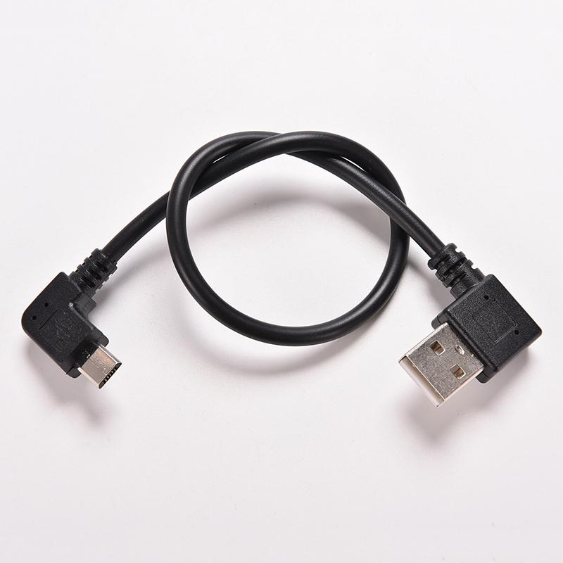 2PCS USB 2.0 Left Right Angle A Male 90 Degrees to Micro Left Angle M Cable Data Cord Cables