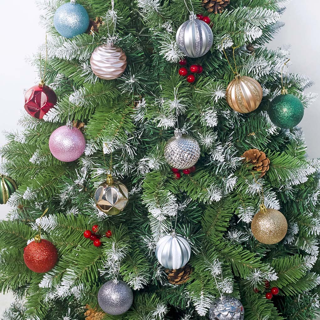 12pcs Christmas balls Xmas Tree Mini Hanging Baubles Decoration Ornament Small Christmas Tree Ornaments year Decor