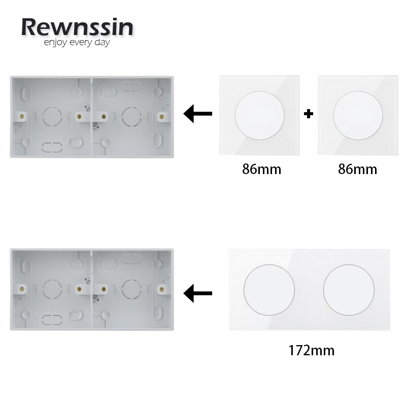 Double Wall Switch And Socket External Installation Box 172mm*86mm*33mm Accessories Junction Box White Plastic Material