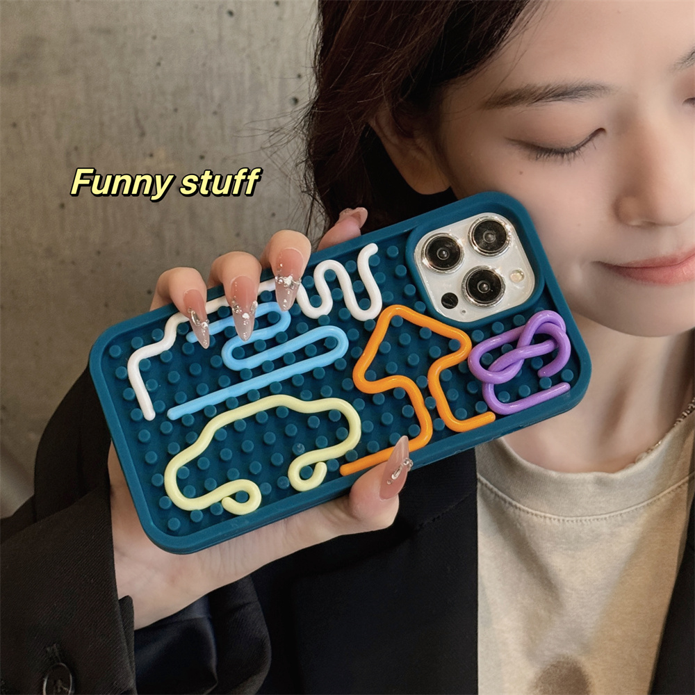 Coque de téléphone à motif drôle, étui en Silicone antichoc pour iPhone 15 Pro 12 13 14 Pro Max, mignon Funda, DIY bricolage