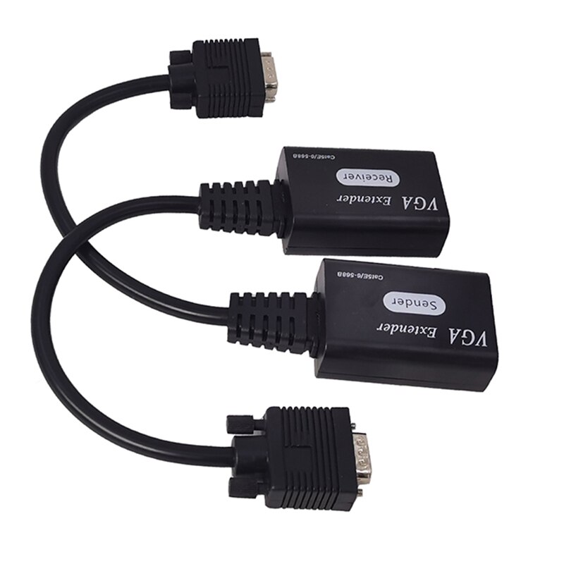 Actieve Vga Extender Over Ethernet Enkele RJ45 Cat 5e/6 Netwerk Kabel Tot 60M Vga Signaal Extender adapter Ondersteuning 1080P Full 3D