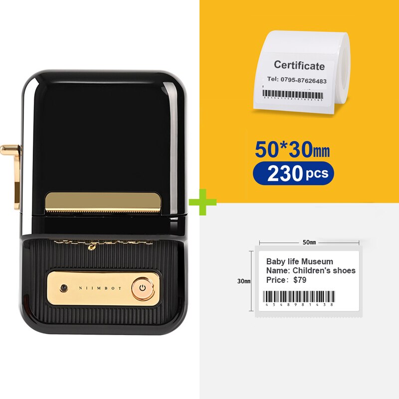 Niimbot B21 Draadloze Bluetooth Thermische Label Printer Draagbare Handheld Printer Barcode Label Prijskaartje Sticker Maker: Black Printer